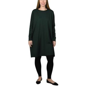 Bryn Walker Classic Black Tunic Dress Lagenlook Dolman Stretch Jersey Knit